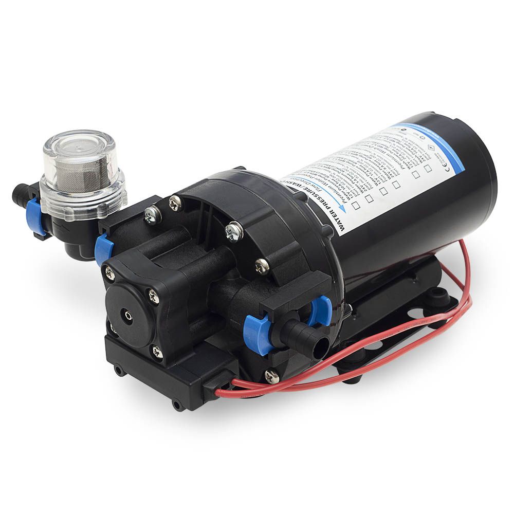 משאבת לחץ מים 12V פרימיום 20 ליטר/דקה (5.3GPM) לחץ ניתוק 2.8 בר עד 5 נקודות מים דגם 02-02-008 תוצרת Albin Pump Marine