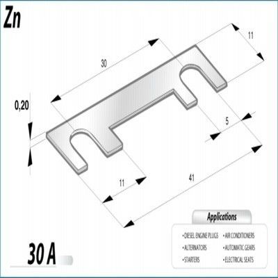 נתיך סריאל פרלל 30A ZEEMAN - יחידה בודדת