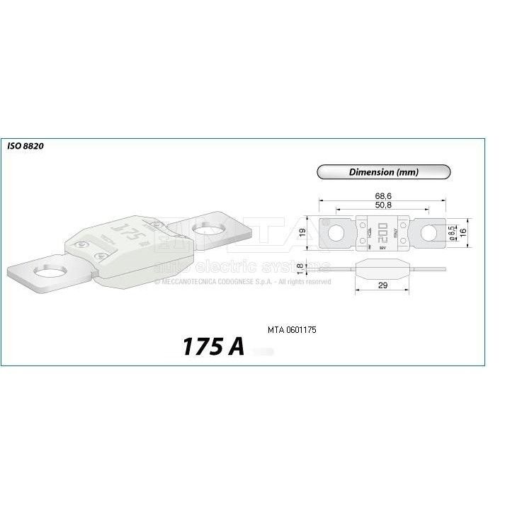 נתיך עומס MEGA 175A ZEEMAN - יחידה בודדת