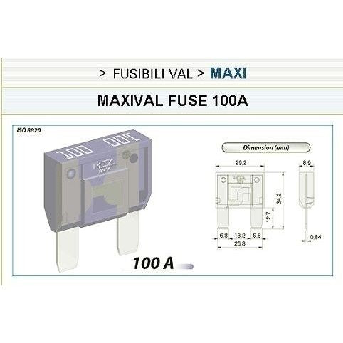 נתיך אמריקאי מקסי 100A ZEEMAN - 10 יח' באריזה