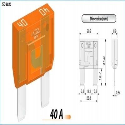 נתיך אמריקאי מקסי 40A ZEEMAN - 10 יח' באריזה