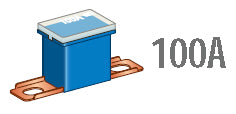 נתיך יפני כפוף זכר 100A כחול 48ממ ZEEMAN - יחידה בודדת