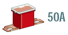 נתיך יפני כפוף זכר 50A אדום 48ממ ZEEMAN - יחידה בודדת